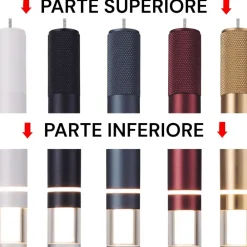 Lampade A Sospensione-Selezionato da Mazzolaluce Lampada a sospensione pendente nera cilindro design per isola cucina