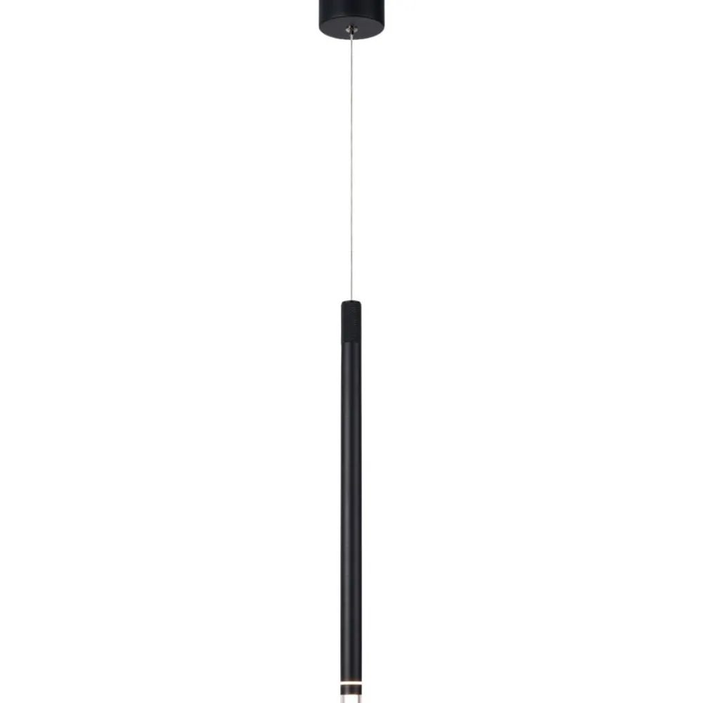 Lampade A Sospensione-Selezionato da Mazzolaluce Lampada a sospensione pendente nera cilindro design per isola cucina