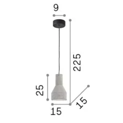 Lampade A Sospensione-Ideal Lux Lampada a sospensione per bancone cemento grezzo oil-1 sp1