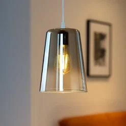 Lampade A Sospensione-Top Light Lampada a sospensione per comodino camera da letto vetro cromato