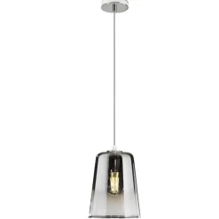 Lampade A Sospensione-Top Light Lampada a sospensione per comodino camera da letto vetro cromato