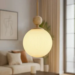 Lampade A Sospensione-Maytoni Lampada a sospensione per comodino tavo sfera vetro decorato