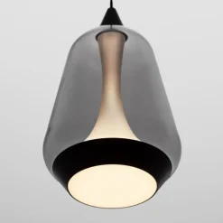 Lampade A Sospensione-Selezionato da Mazzolaluce Lampada a sospensione per comodino vetro fume led 3000k