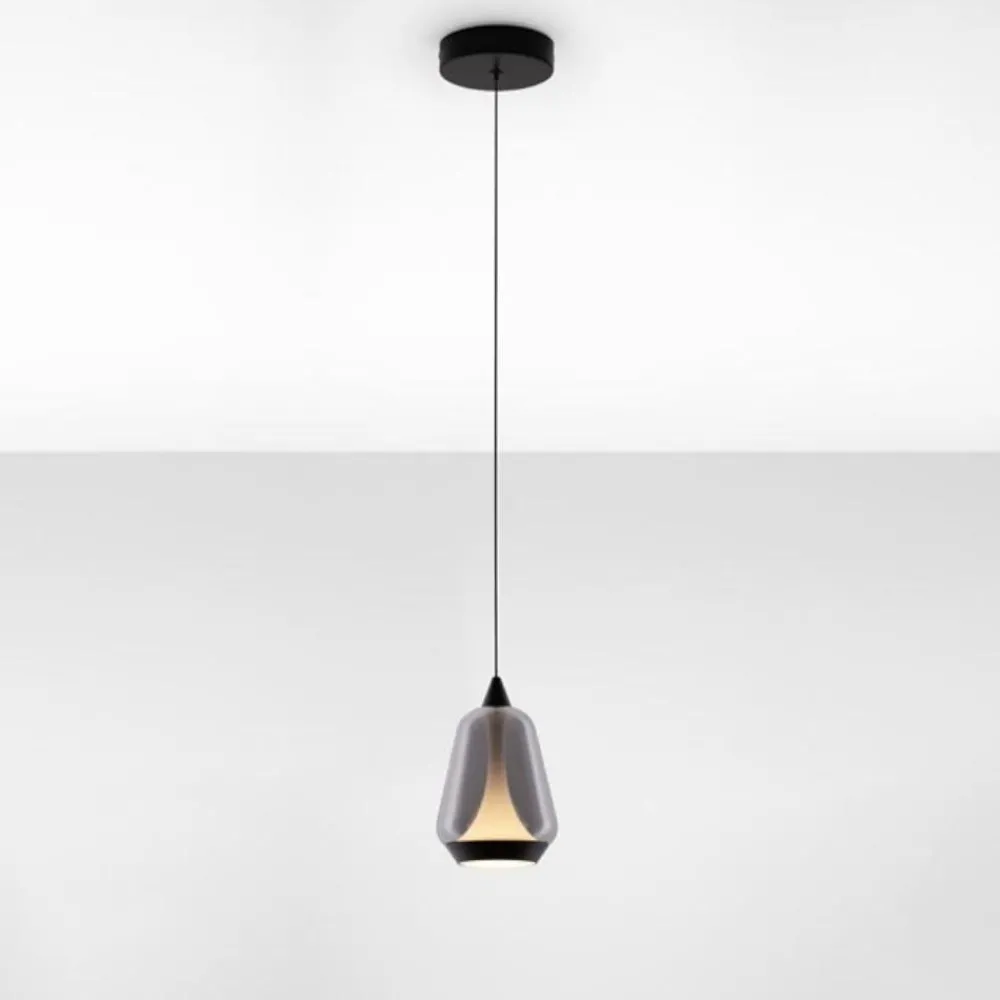 Lampade A Sospensione-Selezionato da Mazzolaluce Lampada a sospensione per comodino vetro fume led 3000k