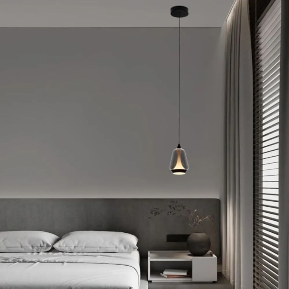 Lampade A Sospensione-Selezionato da Mazzolaluce Lampada a sospensione per comodino vetro fume led 3000k