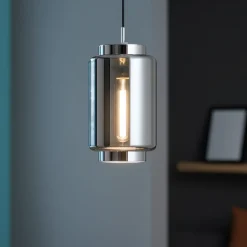 Lampade A Sospensione-Selezionato da Mazzolaluce Lampada a sospensione per comodini vetro grafite trasparente