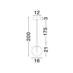 Lampade A Sospensione-Selezionato da Mazzolaluce Lampada a sospensione per comodino con sfera in vetro led 3000k