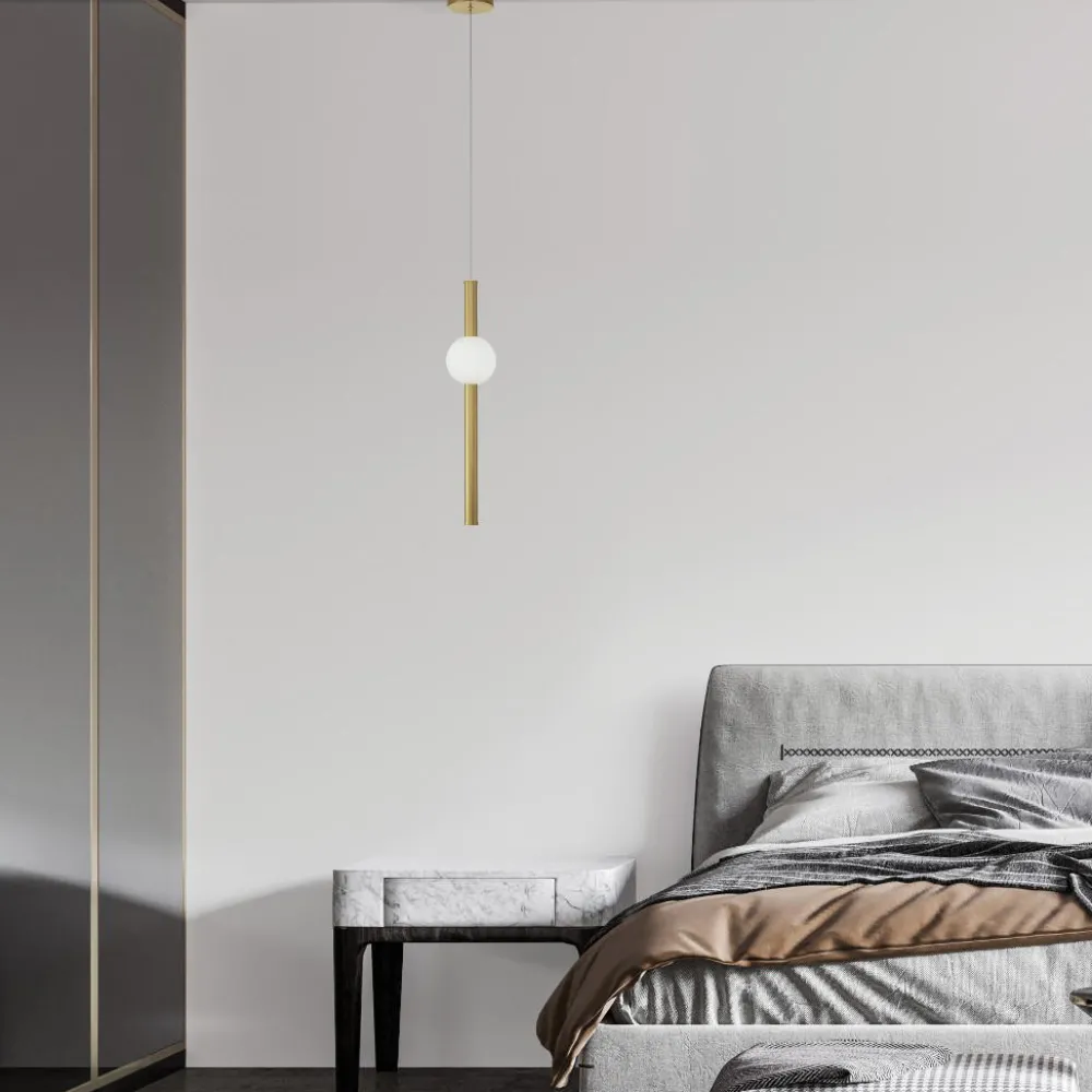 Lampade A Sospensione-Selezionato da Mazzolaluce Lampada a sospensione per comodino camera da letto led 3000k oro