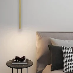 Lampade A Sospensione-Selezionato da Mazzolaluce Lampada a sospensione per comodino cilindro oro led 3000k