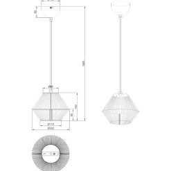 Lampade A Sospensione-Selezionato da Mazzolaluce Lampada a sospensione per cucina rustica marrone 20 cm in corda