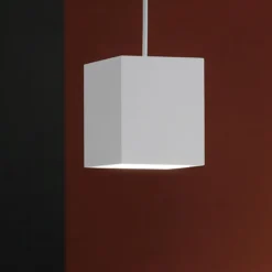 Lampade A Sospensione-Top Light Lampada a sospensione per cucina cubo bianco plate