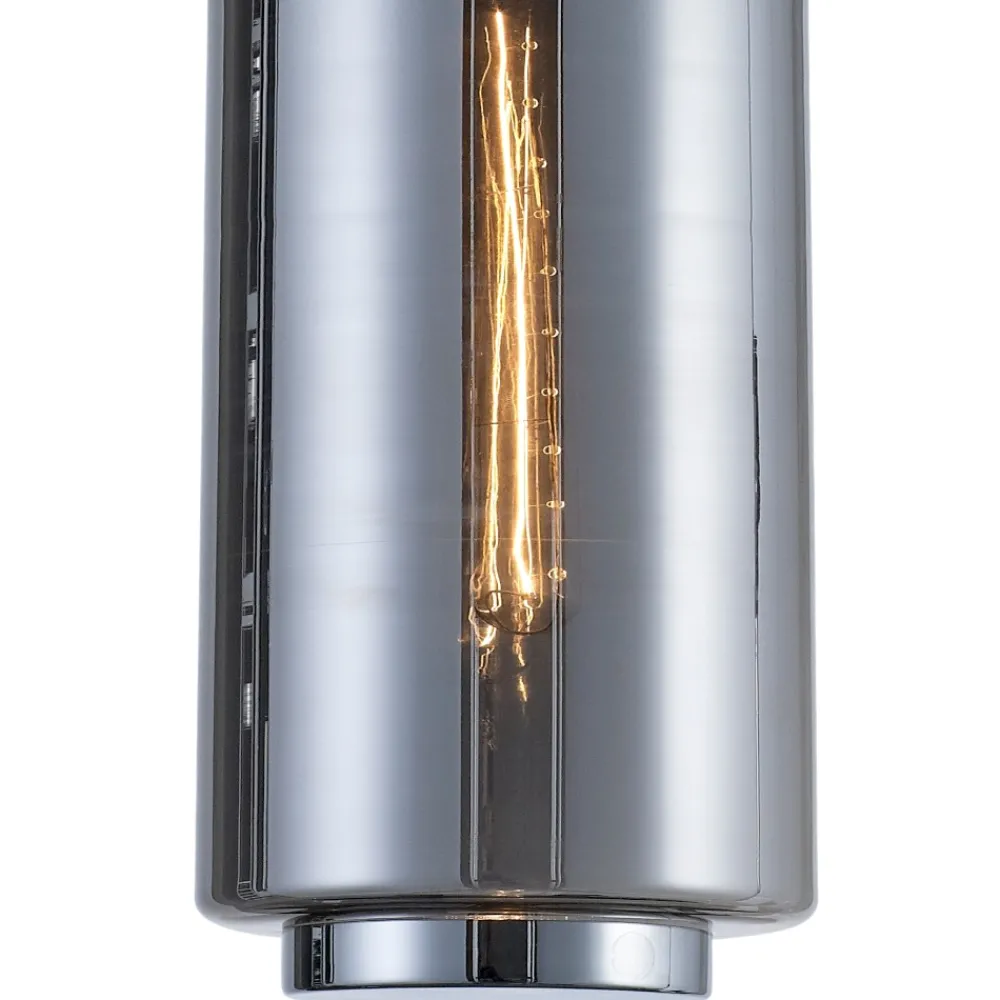 Lampade A Sospensione-Selezionato da Mazzolaluce Lampada a sospensione per cucina cilindro vetro cromo grafite
