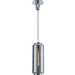 Lampade A Sospensione-Selezionato da Mazzolaluce Lampada a sospensione per cucina cilindro vetro cromo grafite