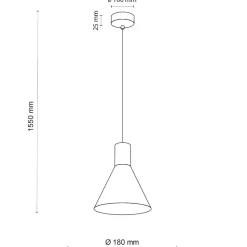 Lampade A Sospensione-Selezionato da Mazzolaluce Lampada a sospensione per isola cucina nero a cono 18 cm