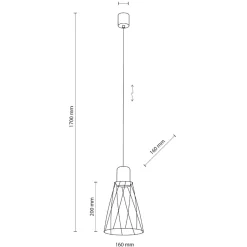 Lampade A Sospensione-Selezionato da Mazzolaluce Lampada a sospensione per isola cucina a cono nero 16 cm diffusore a gabbia