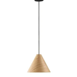 Lampade A Sospensione-Selezionato da Mazzolaluce Lampada a sospensione per isola cucina cono legno 30cm