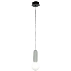 Lampade A Sospensione-Ondaluce Lampada a sospensione per isola cemento rock vetro bianco