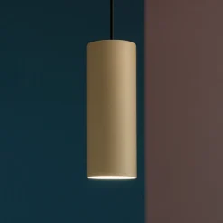 Lampade A Sospensione-Top Light Lampada a sospensione per isola cucina cilindro colore sabbia