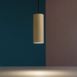 Lampade A Sospensione-Top Light Lampada a sospensione per isola cucina cilindro colore sabbia