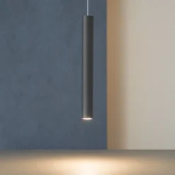 Lampade A Sospensione-Top Light Lampada a sospensione per isola cilindro antracite toplight