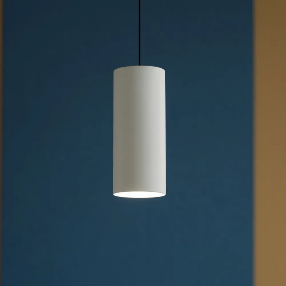 Lampade A Sospensione-Top Light Lampada a sospensione per isola cucina cilindro metallo bianco