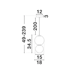 Lampade A Sospensione-Selezionato da Mazzolaluce Lampada a sospensione per isola cucina moderna diametro 18cm led 3000k