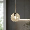 Lampade A Sospensione-Top Light Lampada a sospensione per isola cucina boccia vetro ambra
