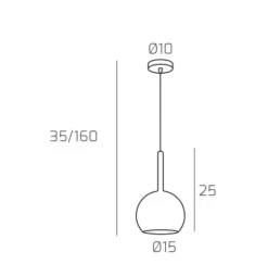 Lampade A Sospensione-Top Light Lampada a sospensione per isola cucina boccia vetro ambra