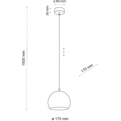 Lampade A Sospensione-Selezionato da Mazzolaluce Lampada a sospensione per tavolo da cucina a cupola rosso mattone