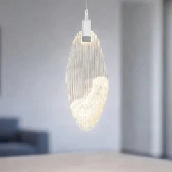 Lampade A Sospensione-Selezionato da Mazzolaluce Lampada a sospensione petalo di vetro per comodini camera da letto