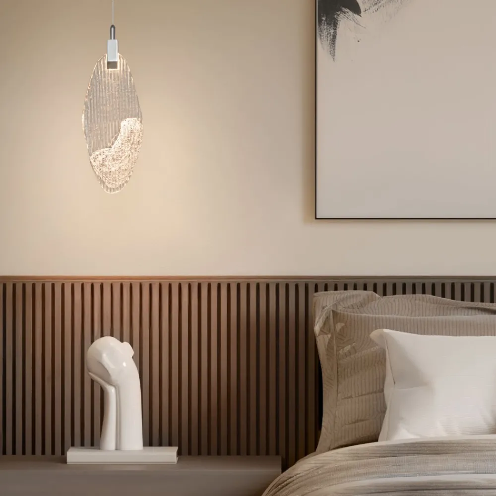 Lampade A Sospensione-Selezionato da Mazzolaluce Lampada a sospensione petalo di vetro per comodini camera da letto