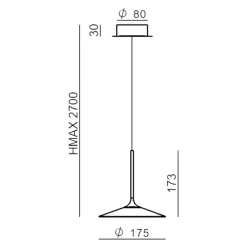 Lampade A Sospensione-Linea Light Lampada a sospensione poe p1 grigio raggrizzante led 7w 3000k