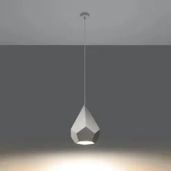 Lampade A Sospensione-Selezionato da Mazzolaluce Lampada a sospensione prismatico di gesso bianco