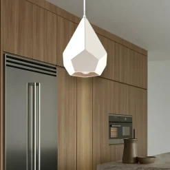 Lampade A Sospensione-Selezionato da Mazzolaluce Lampada a sospensione prismatico di gesso bianco