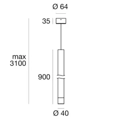 Lampade A Sospensione-Linea Light Lampada a sospensione puccini cilindro ottone led 3000k 90cm