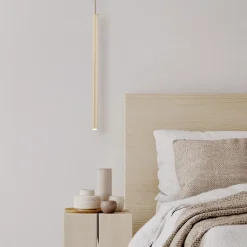 Lampade A Sospensione-Selezionato da Mazzolaluce Lampada a sospensione sabbia cilindro 50 cm rigato in metallo moderno