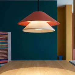 Lampade A Sospensione-Selezionato da Mazzolaluce Lampada a sospensione saliscendi led 3000k cono bianco arancione