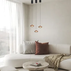 Lampade A Sospensione-Selezionato da Mazzolaluce Lampada a sospensione saliscendi led 3000k cono bianco arancione