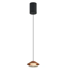 Lampade A Sospensione-Selezionato da Mazzolaluce Lampada a sospensione saliscendi led doppio cono bianco marrone