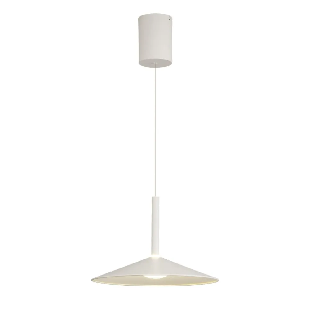 Lampadari Cucina-Selezionato da Mazzolaluce Lampada a sospensione saliscendi disco bianco led 9w 3000k
