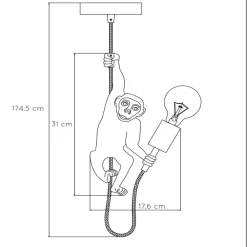 Lampade A Sospensione-Selezionato da Mazzolaluce Lampada a sospensione scimmia oro pendente scimpenze