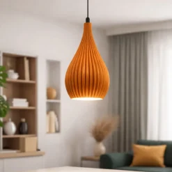 Lampade A Sospensione-Fabas Luce Lampada a sospensione senape lisa plastica vegetale