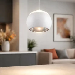 Lampade A Sospensione-Selezionato da Mazzolaluce Lampada a sospensione sfera bianca led 2700k-6500k con telecomando