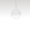 Lampade A Sospensione-Selezionato da Mazzolaluce Lampada a sospensione sfera 20 cm vetro sfumato bianco led 7w 3000k dimmerabile