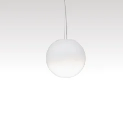 Lampade A Sospensione-Selezionato da Mazzolaluce Lampada a sospensione sfera 20 cm vetro sfumato bianco led 7w 3000k dimmerabile