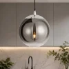Lampade A Sospensione-Selezionato da Mazzolaluce Lampada a sospensione sfera 20 cm boccia di vetro cromo specchiato