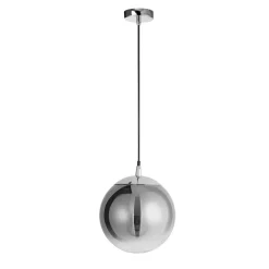 Lampade A Sospensione-Selezionato da Mazzolaluce Lampada a sospensione sfera 20 cm boccia di vetro cromo specchiato