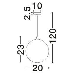 Lampade A Sospensione-Selezionato da Mazzolaluce Lampada a sospensione sfera 20 cm boccia di vetro cromo specchiato