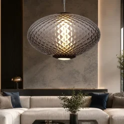 Lampade A Sospensione-Selezionato da Mazzolaluce Lampada a sospensione sfera di vetro sfumato marrone scuro led 12w 3000k dimmerabile
