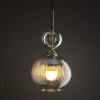 Lampade A Sospensione-Selezionato da Mazzolaluce lampada a sospensione sfera di vetro ambra per camera da letto